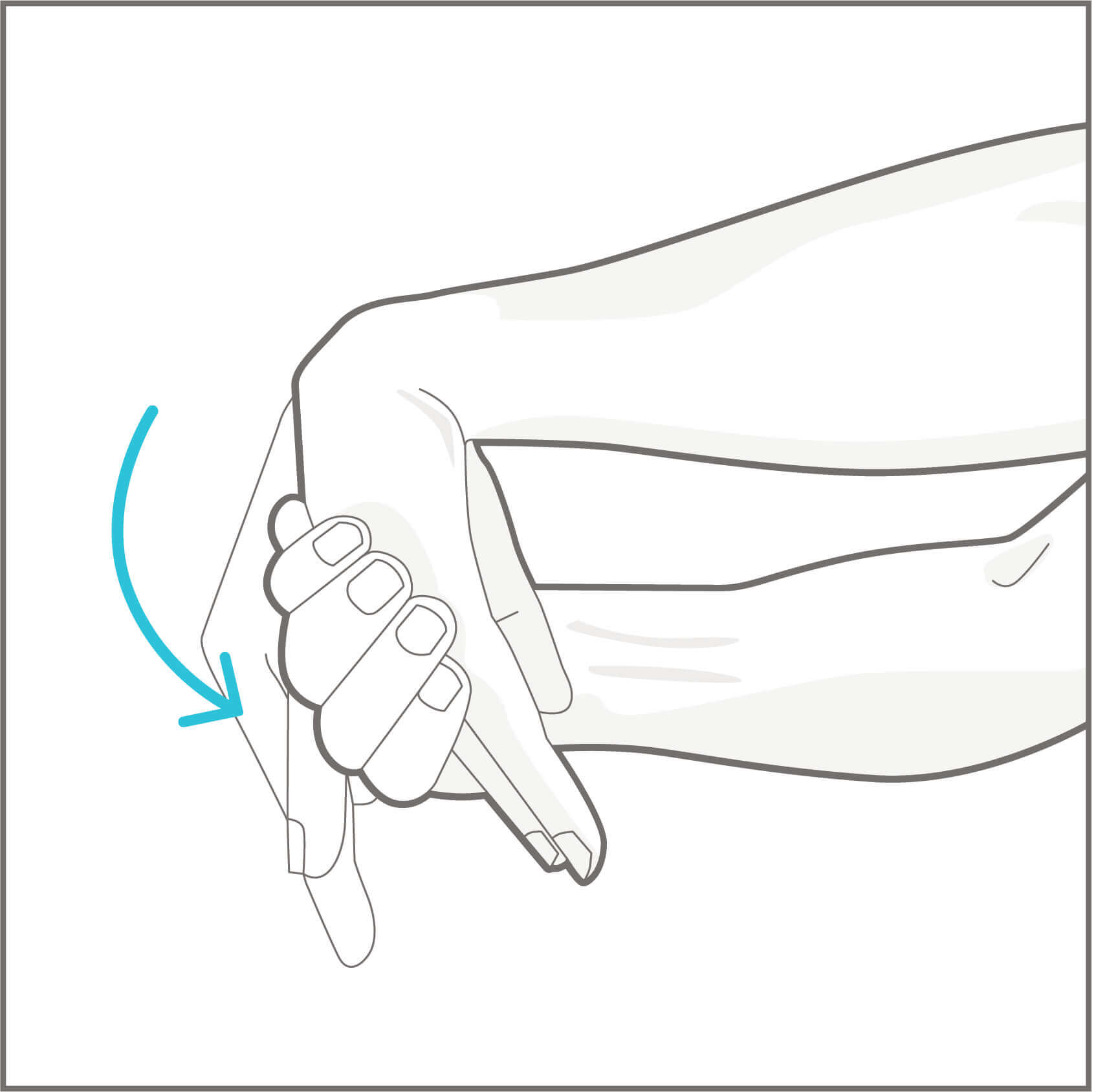 Illustration der Handgelenk Übung 3a: Dehnung des Handgelenks.